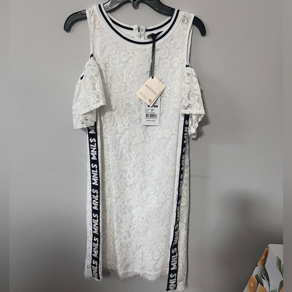 lace dress and sequined stripes girls dress